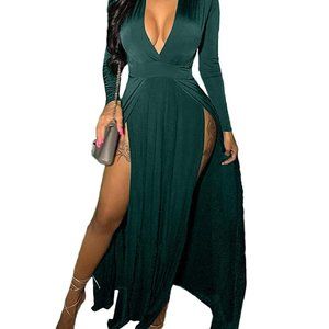 Split Long Formal Party Maxi Dress